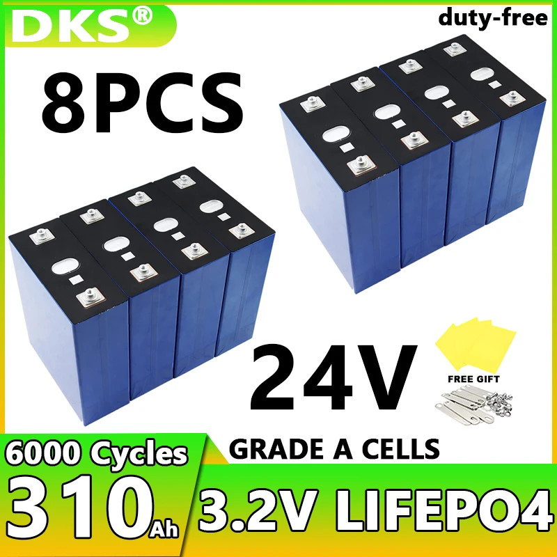 

8pcs new 3.2V lifepo4 battery 320AH 310AH 280AH DIY 12V 24V 48V suitable for golf cart RV solar energy storage rechargeable