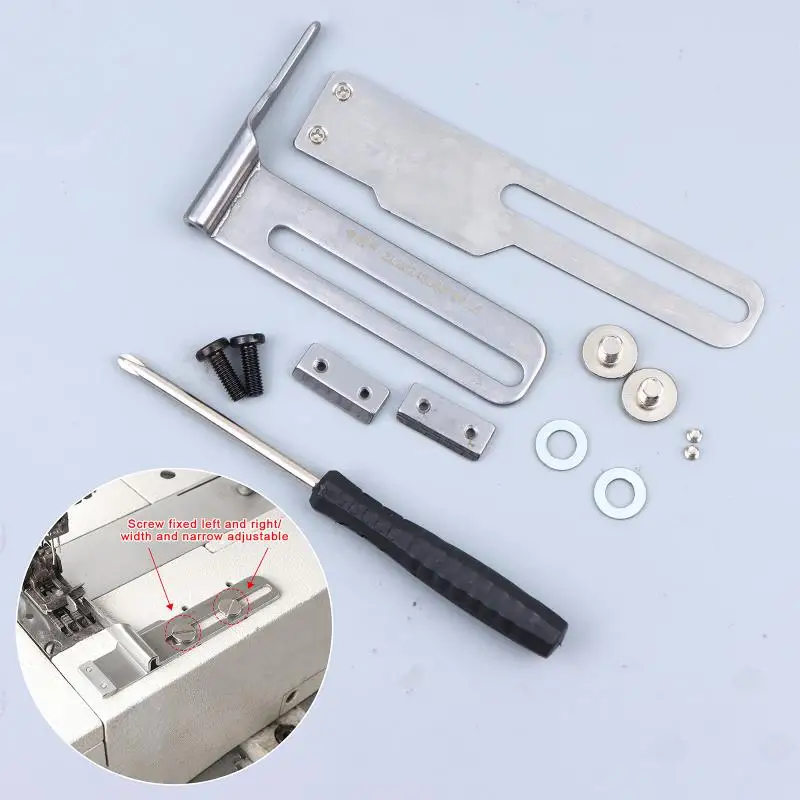 Industrial Sewing Machine Zigzag Foot Three Needle Five Thread Adjustable Edge Guide Designed for Heavy Duty Garment Production