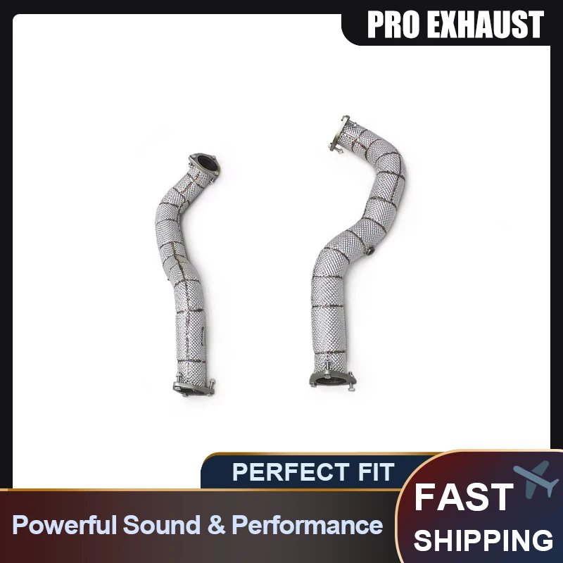 

PRO Exhaust Straight Front Pipe Header for Porsche 718 Cayman GT4 RS 4.0L Not OPF Heat Shield Straight-through Downpipe