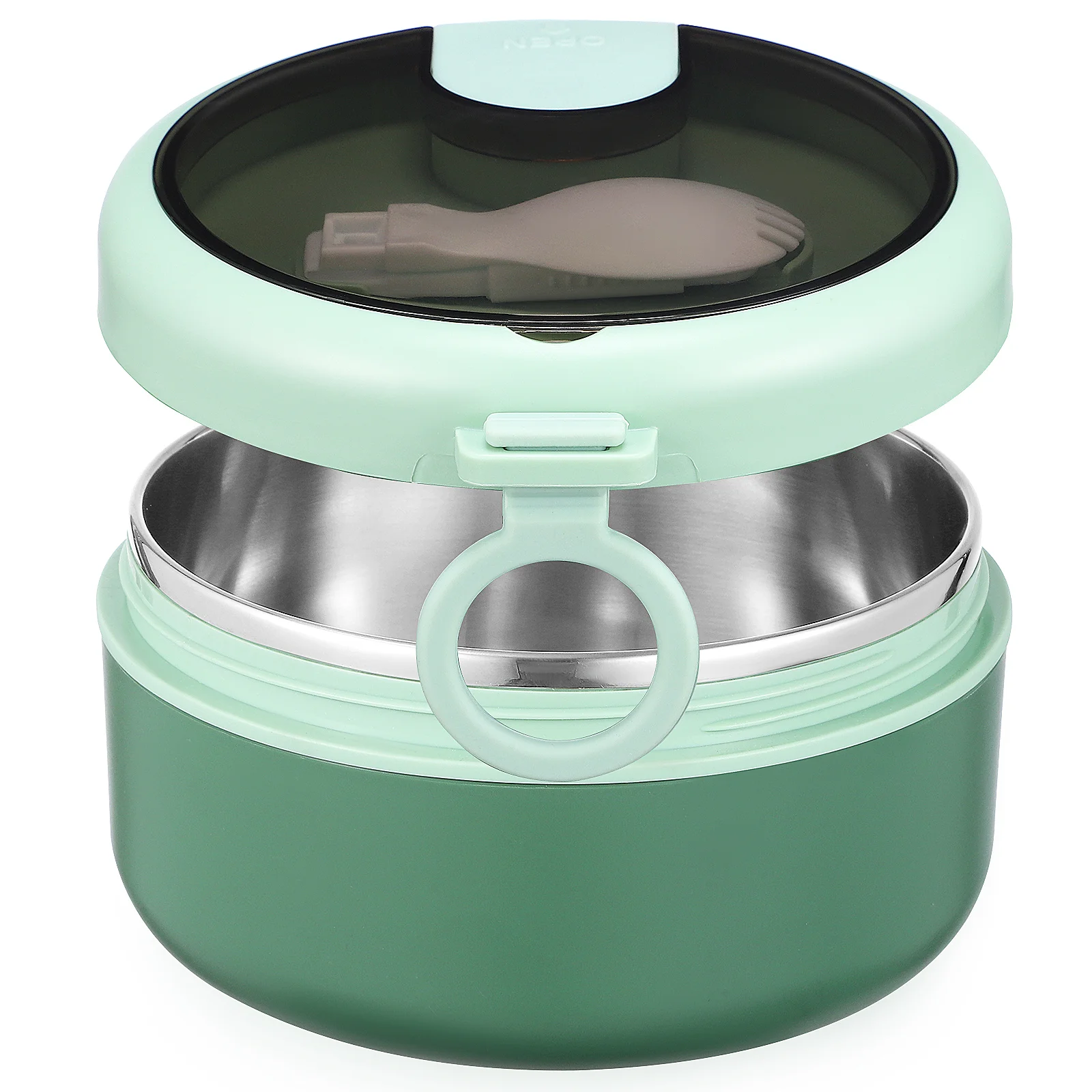 

304 Stainless Steel Ramen Bowl Lunch (stainless Liner - Matcha Green) Holder Cooker