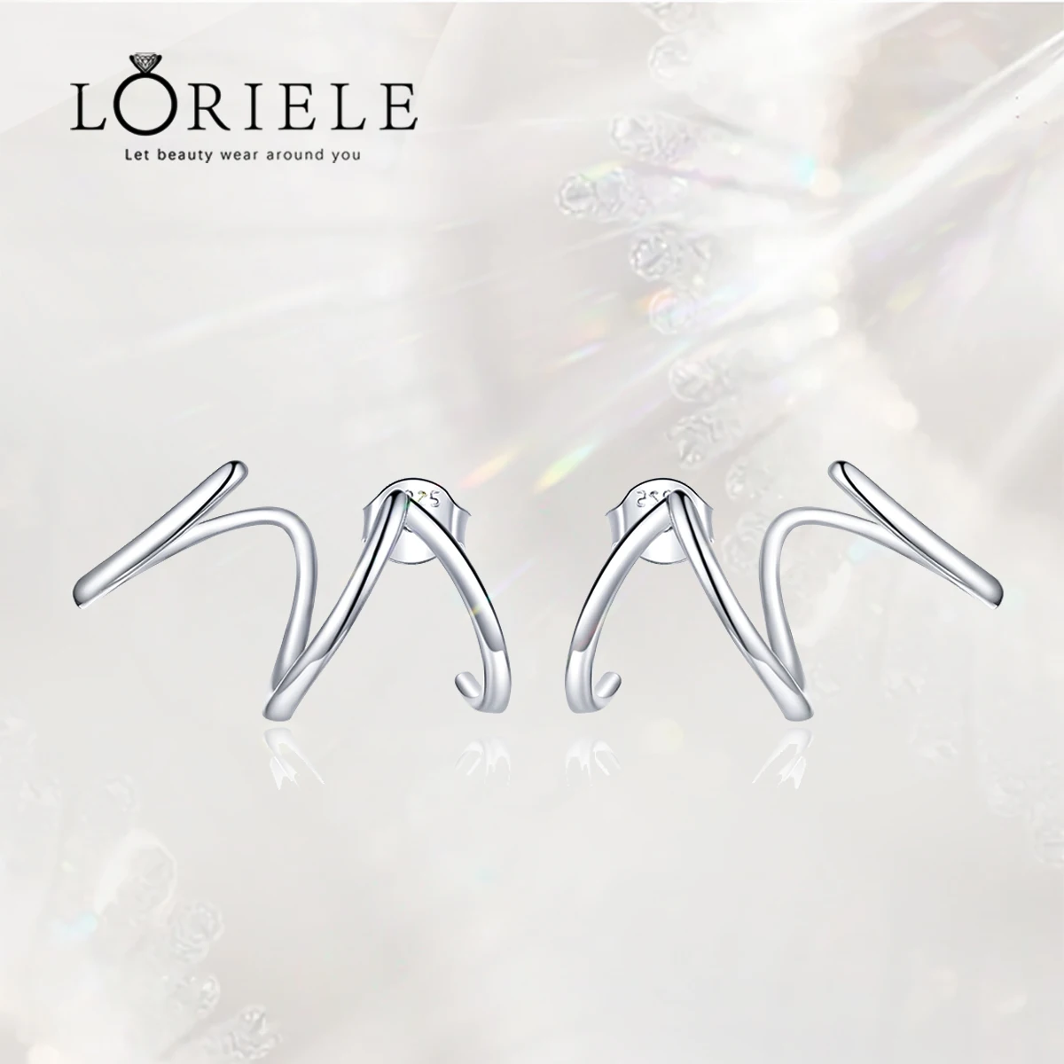 

LORIELE Silver 925 Simple Line Earrings Stud Earrings for Girl Natural Hypoallergenic Hypoallergenic Ear Pins for Women SCE986