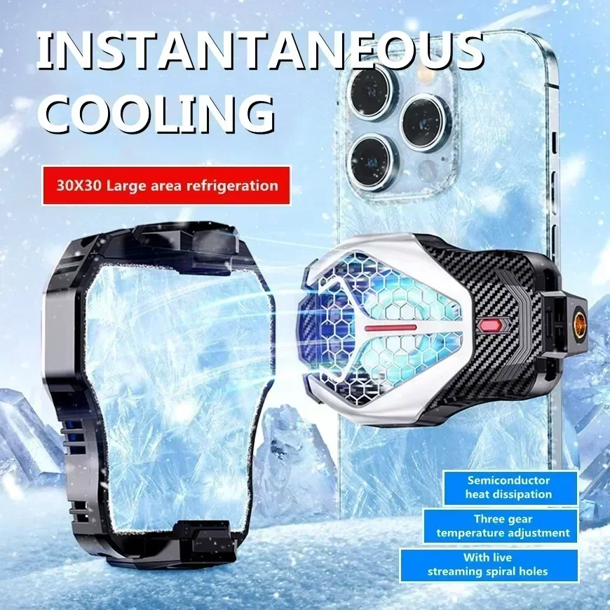 

X58 Mobile Phone Semiconductor Back-clip Three Gears Adjustment Type-C System Cooling Radiator for IOS Android PUBG Game Cooler