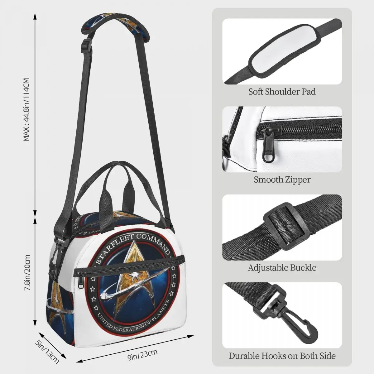 Star Treks Science Fiction TV Series Insulated Lunch Bag for Women Kids Leakproof Food Boxes Thermal Lunch Box Tote
