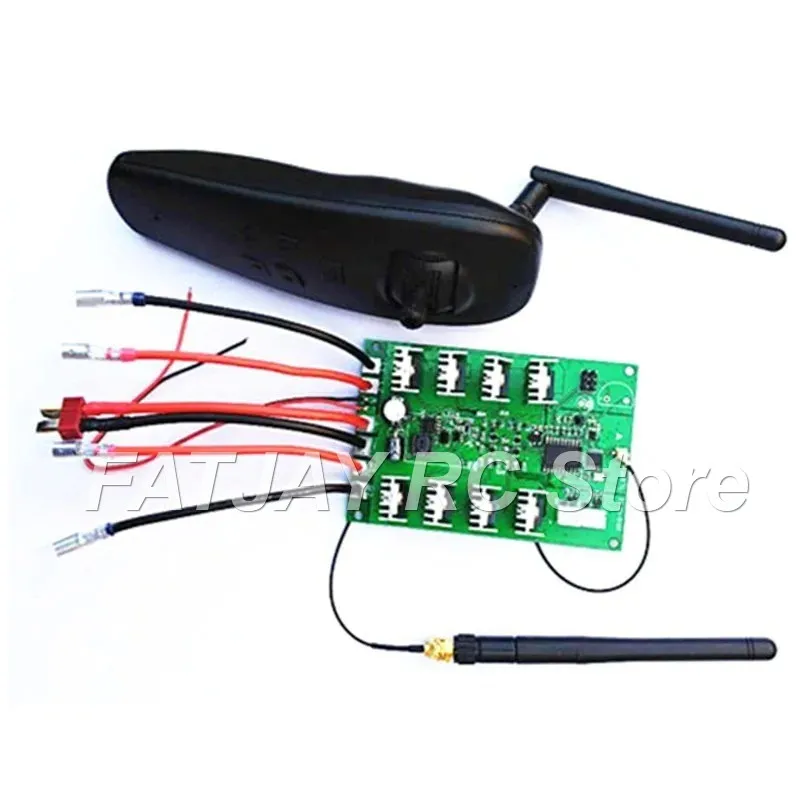 One-handed 2.4G Remote Controller Board FATJAY Waterproof Dual-Motor Control for Bait Boat Trawler RC Boats