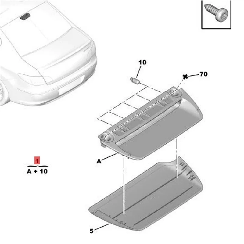 Luz de freio montada alta, Luz de freio auxiliar, Terceira lâmpada de parada traseira, 6350Z5 LHD, Peugeot 408 206 207 Citroen C4 6350KJ