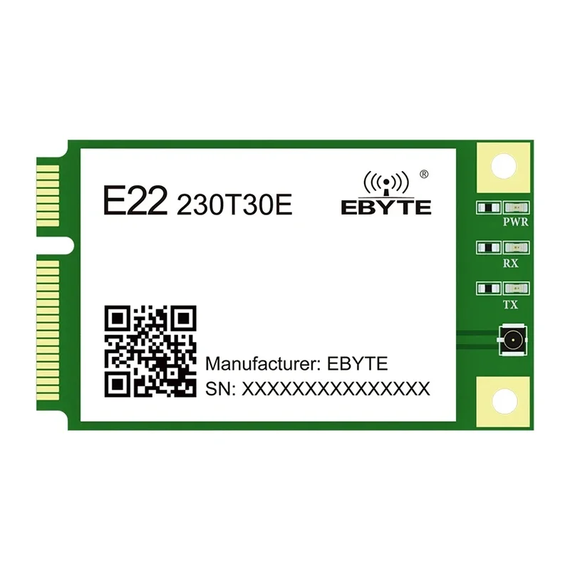 

230MHz Lora Wireless Module CDSENET E22-230T30E Mini PCIE 30dbm 10Km UART RS485 RS232 Serial Port IAP Relay Networking