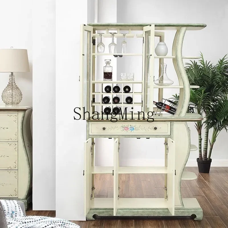 SM living room solid wood entrance partition double-sided wine cabinet entry storage shoe storage cabinet