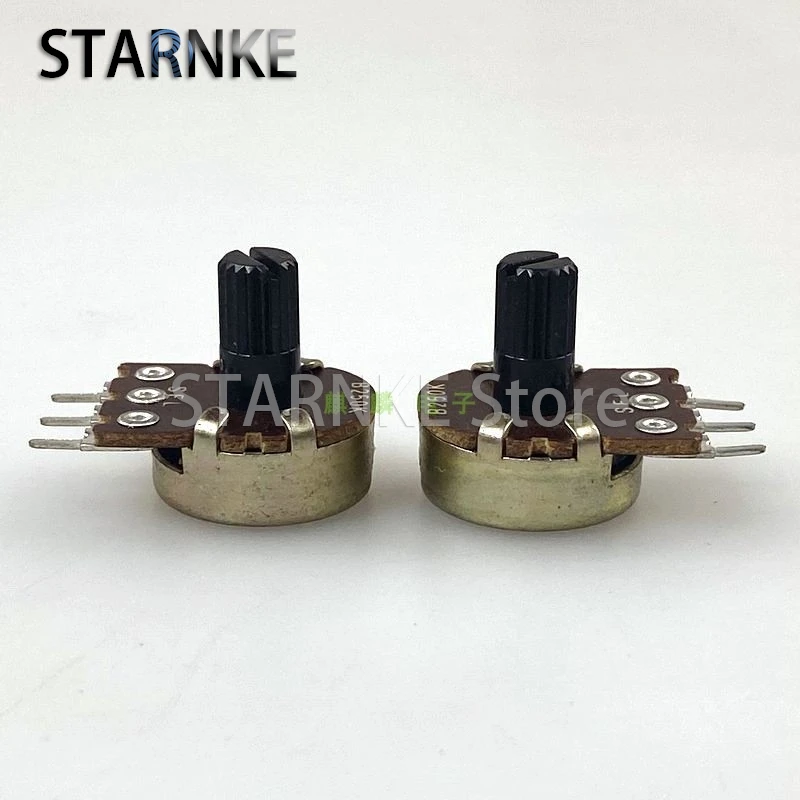 2PCS R161 3-Pin Single Potentiometer B250K Speaker Amplifier Volume Adjustment Handle Length 11MM