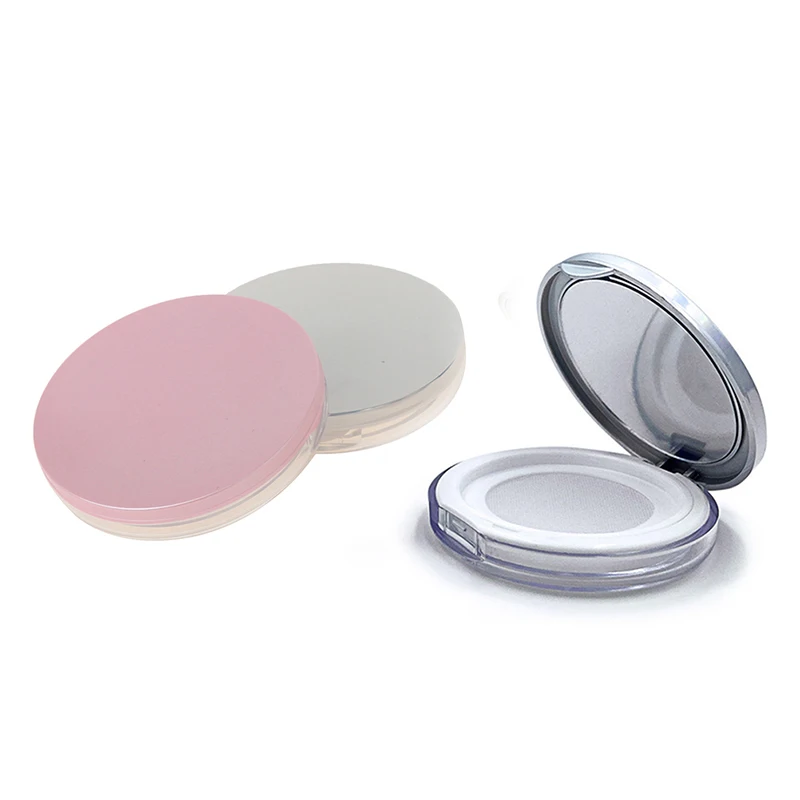 1PC Travel Makeup Container Cosmetic Sifter Portable Plastic Powder Box Empty Loose Powder Pot With Mirror Loose Jar