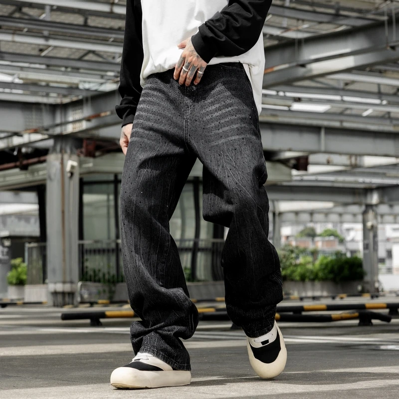 

Jeans For Man Y2k Jeans Baggy Pants New American Streetwear Loose Straight Denim With Wash Process Fashion Casual