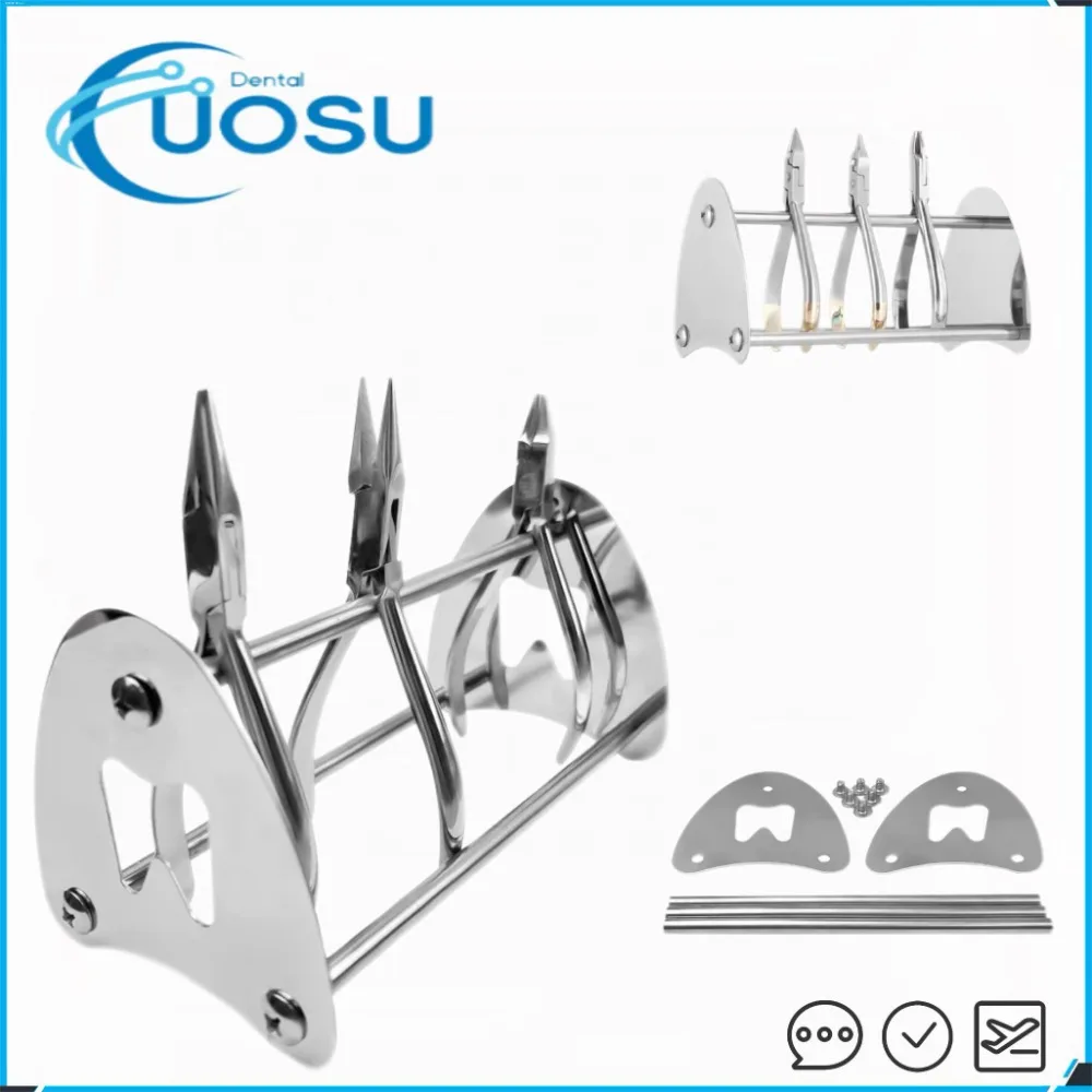 Stainless steel dental appliance forks stand holder rack orthodontic scissors, tooth extraction, storage location dental tools