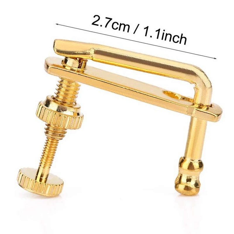 4Pcs Violin Fine Tuners Gold Violin Parts String Adjusters Replacement For 4/4 Violin