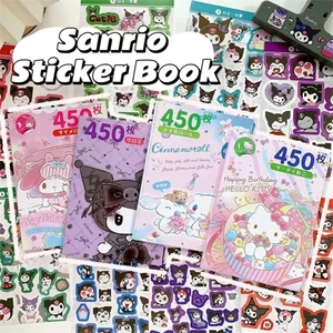 Sanrio Kuromi Melody Sticker, Hello Kitty Book of Cartoon Goo Card, Kawaii Label, Handdekorationskonto für Mädchen anwesend, 450pcs 10 Hauptverkaufsaufkleberbibliothek - №9