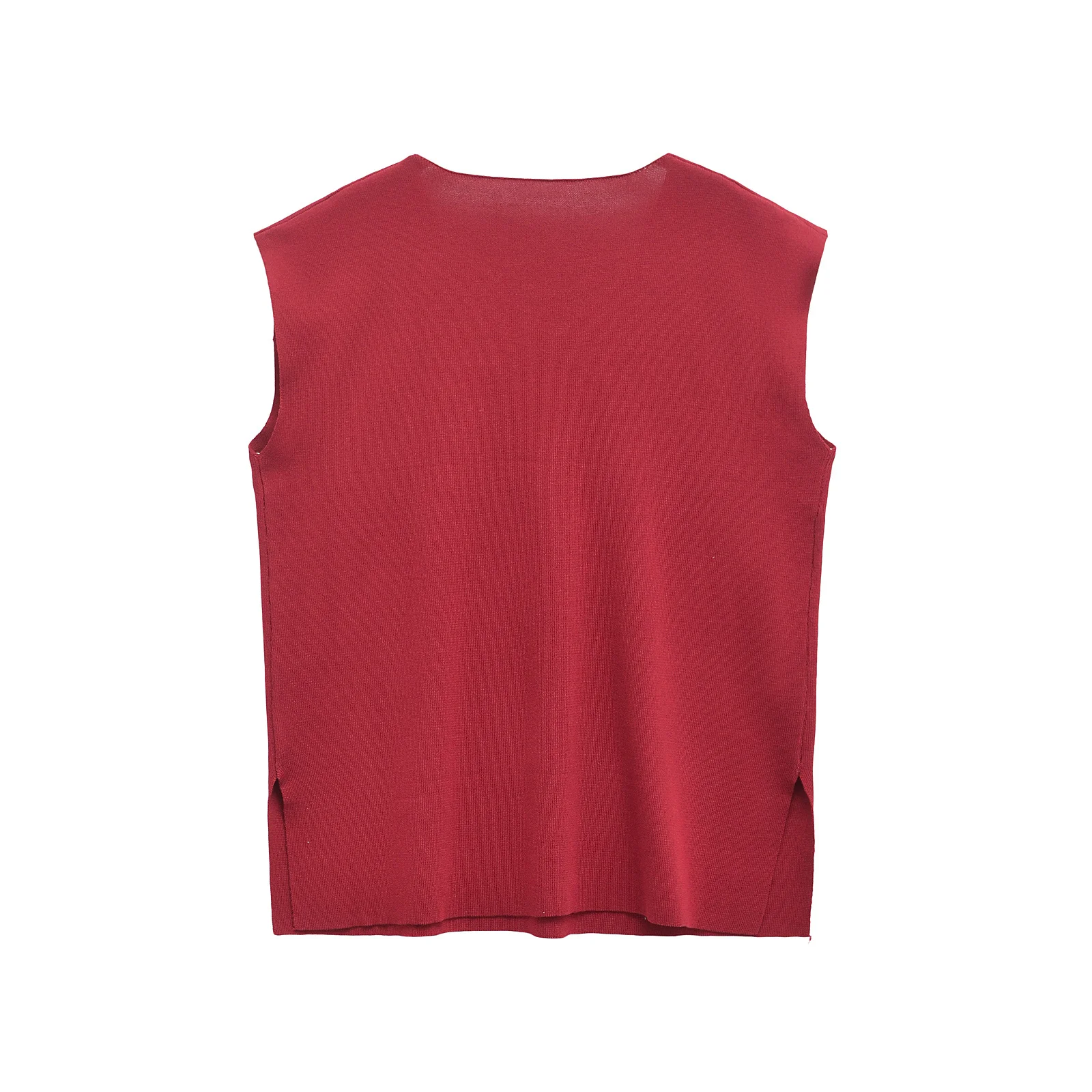 

JNLEAOG Autumn New Women's Faion Design Pure Color Slit Casual Sle Versatile Top V-ne Polyester Fiber Jaet