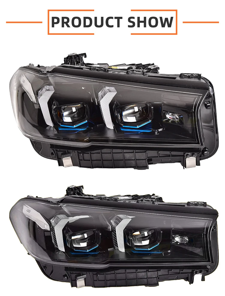 

STLFMJ for BMWs 5 Series G38 Car Auto Parts Headlight Len 2021-2023 G30 Head Light Upgrade M5 LED Headlamp Blue Car Accessories