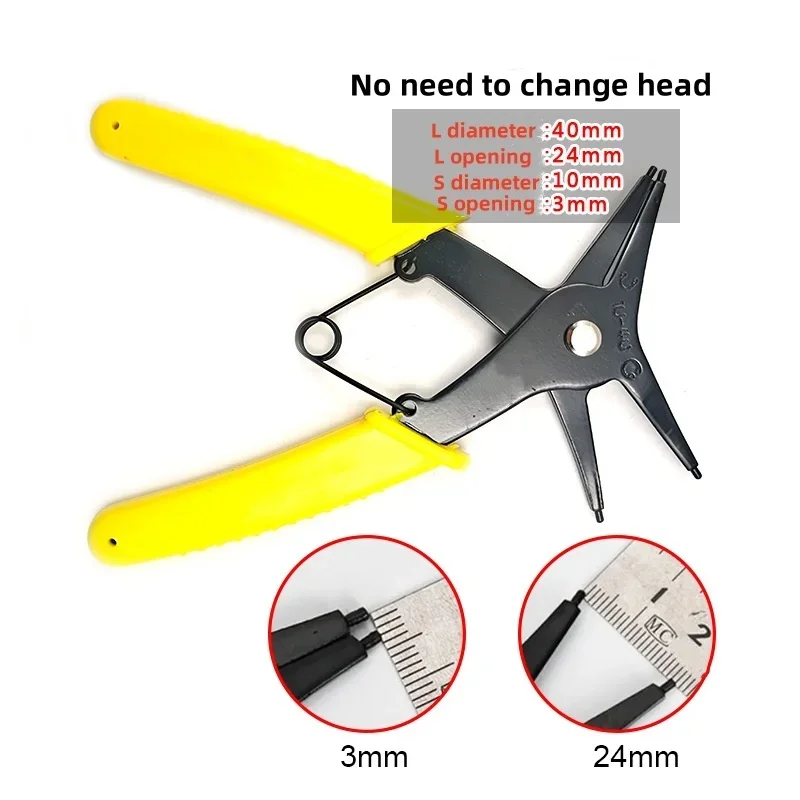 Circlip Pliers 2 in 1 Internal and External Dual Purpose Pliers External Spring Pliers Large Retaining Ring Removal Tool 1pcs