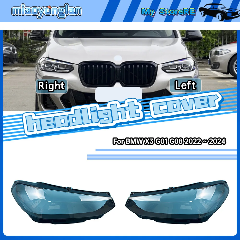 

For BMW X3 G01 G08 2022 2023 2024 Headlights Cover Transparent Headlamp Shell Lens Replace Original Lampshade Plexiglass