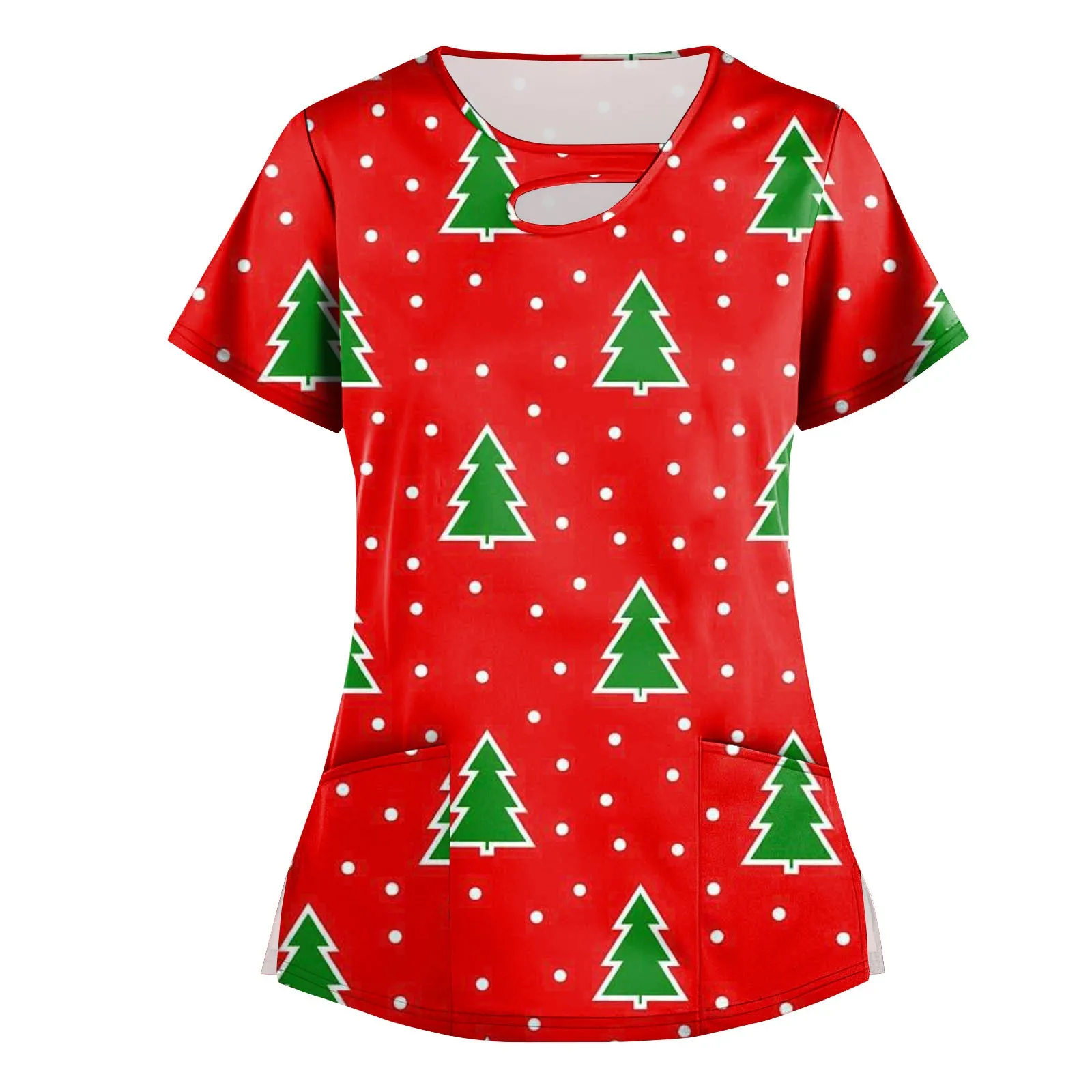 

Santa Claus Printed T Shirt For Women 3d Christmas Tree Tees Casual O-Neck Loose Short Sleeve Tops New Year Party X'Mas Clothing