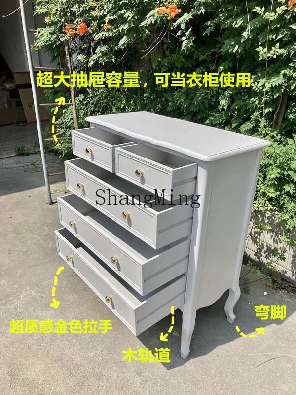 CL خمر ضوء فاخر رمادي الشمبانيا تخزين خزانة ذات أدراج خزانة غرفة النوم #2