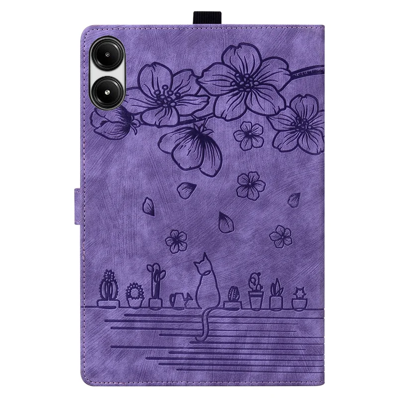For Funda Redmi Pad Pro 12.1 12 1 5G Case Cute Cat Flower Embossed Magnetic Shell TPU Back for Xiaomi Poco Pad Case Cover Tablet