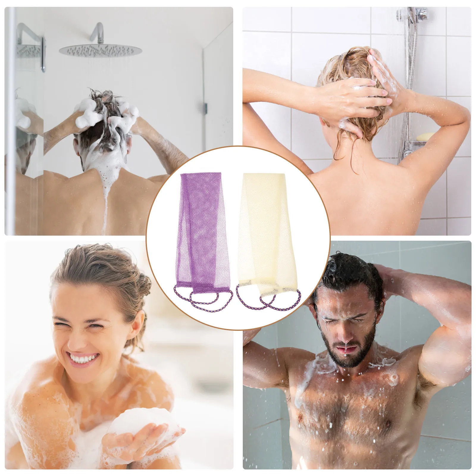 

2Pcs Durable Exfoliating Cloth Back Scrubber for Smooth Skin Bathing Experience Back Scrubber Bath Towels Exfoliating Towels