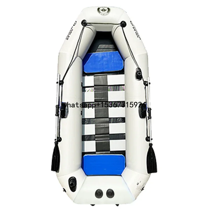 Solar Marine 3 Person 260 CM Inflatable Boat Folding Portable Kayak Drifting Hovercraft Wooden Floor with Accessories