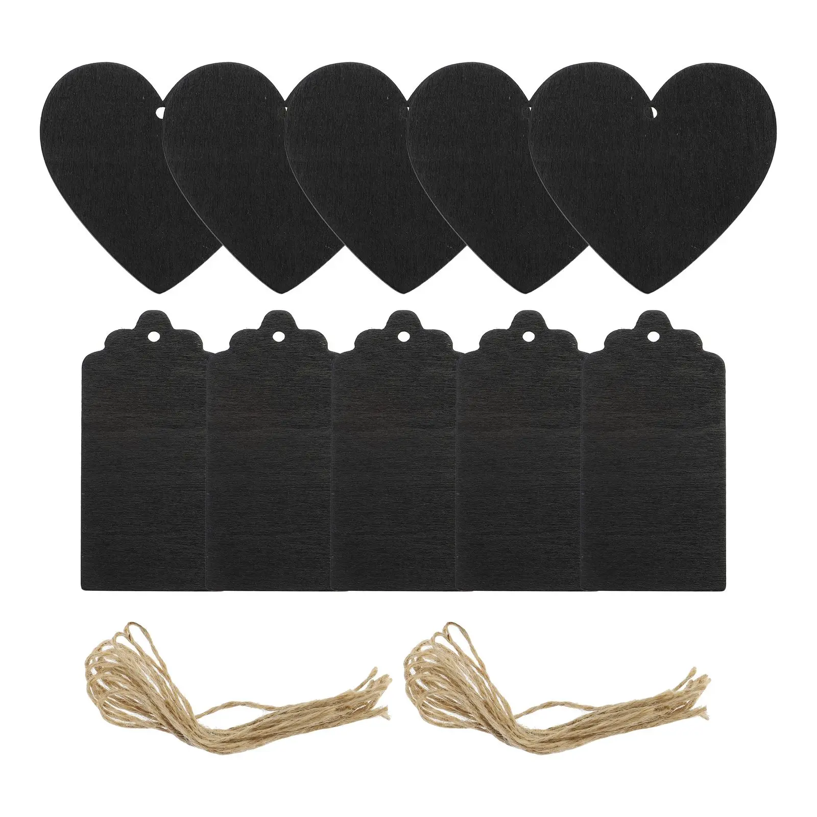 100 Pcs Wooden Blackboard Pendant Small Chalkboard Mini Double Sides Sign Hanging