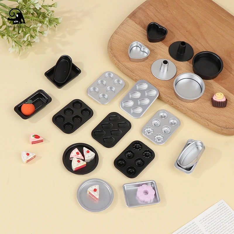 Miniature Bakeware Set Toy Mini Kitchen Play Set Tiny Baking Set Baking Utensils For Miniature Dollhouse Mini Baking Tools Set