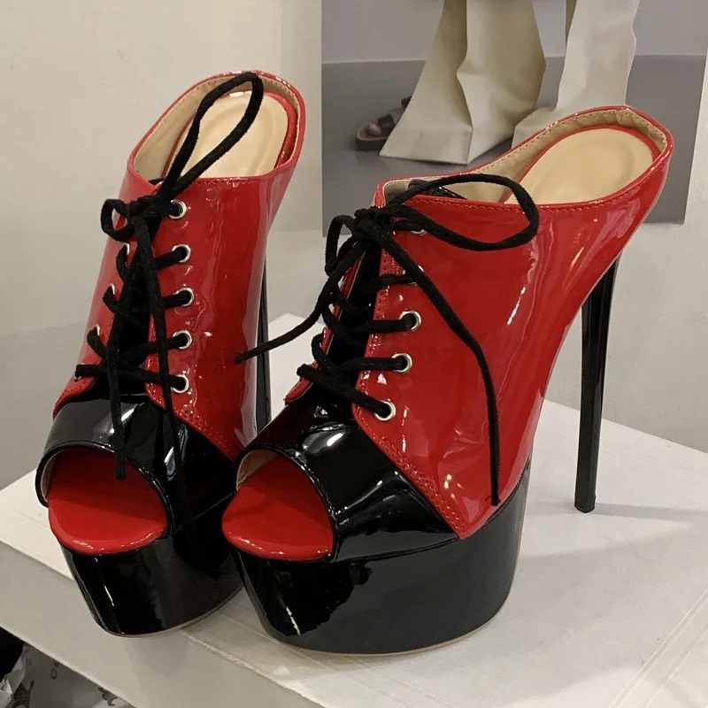 

Eilyken/женские тапочки на массивной платформе с открытым носком, дизайнерская обувь с Т-образным завязкой, пикантные туфли на высоком каблуке-шпильке для свадьбы, выпускного вечера, Zapatos De Mujer