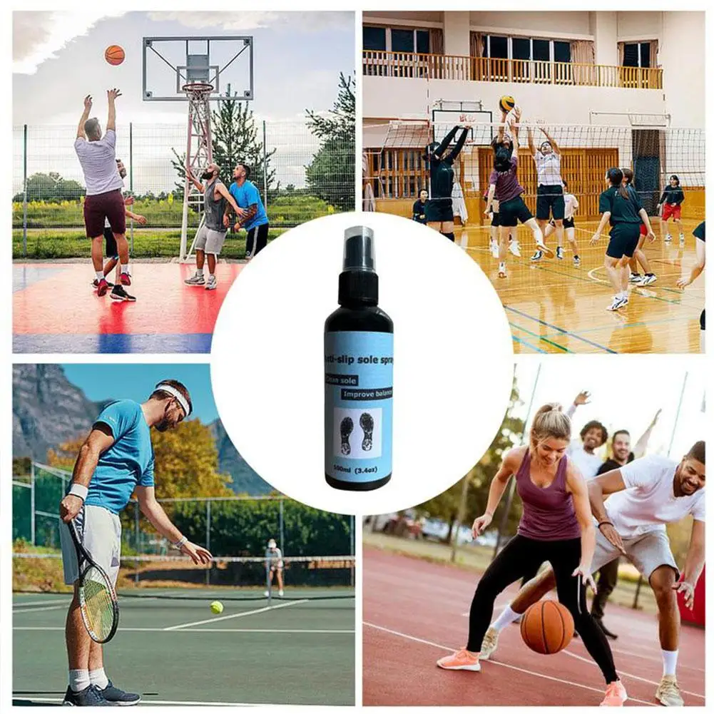 Basketball Shoe Grip Spray 100ml Anti-Slip Sole Spray Spray For Basketball Shoes Shoe Sole Protector Improves Traction Clea Y0S0