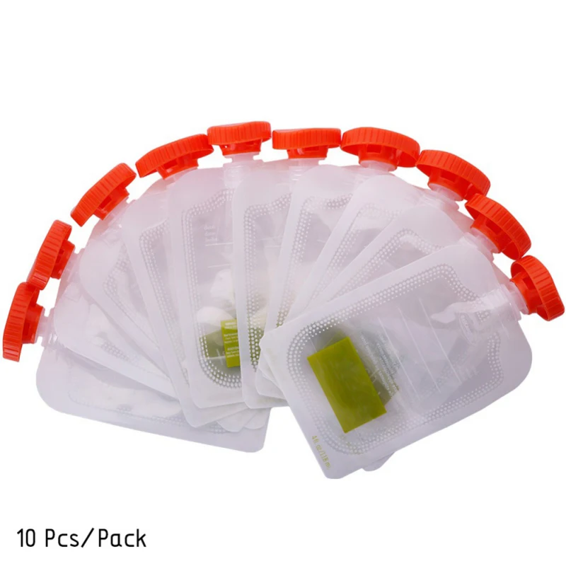 Refillable Children Squeeze Bag For Rice Paste Juice Yogurt Lightweight 10Pcs/bag Reusable Food Pouches Homemade Organic Puree