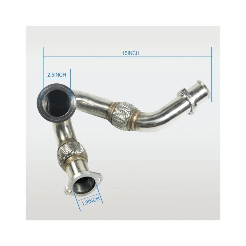 LK Custom Exhaust Pipes Muffler Catback Dual Outlet Quad Tips Performance High Flow Downpipe for Ford 2003-2007 6.0L Fit
