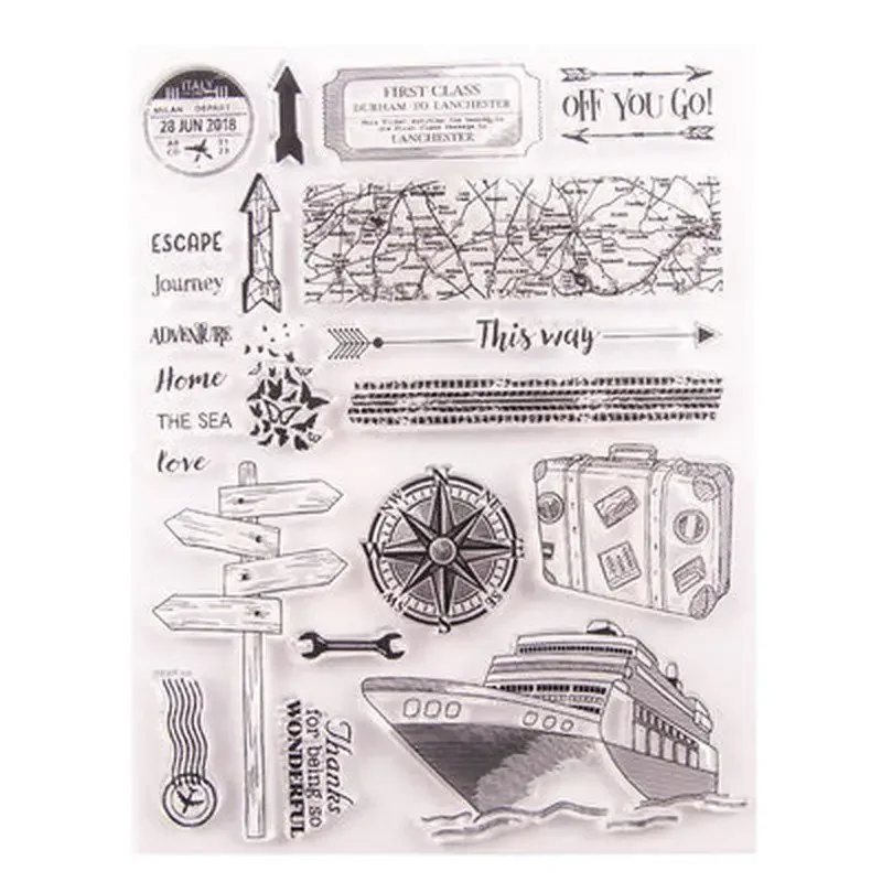 Nautical Travel wyczyść pieczęć silikonowa pieczątka Roller Stamp Album do scrapbookingu DIY karta albumu produkcji