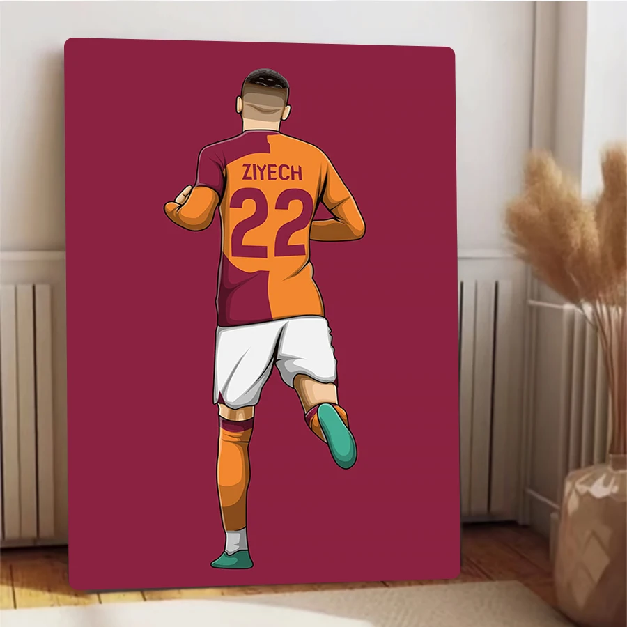 Ziyech 22 روما لكرة القدم ستار ملصق معدني جدار ديكور فني لمجموعة عشاق كرة القدم #4