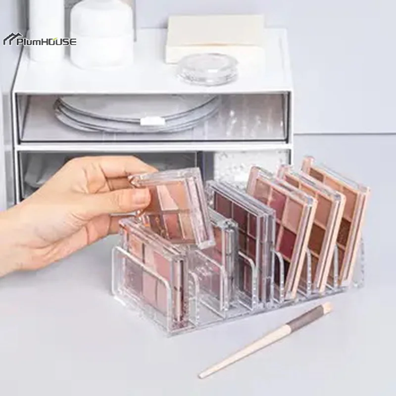 7-Grid Multifunctional Storage Rack Eyeshadow Palette Pressed Powder Cosmetics Organizer Box CD Holder Card Display Rack