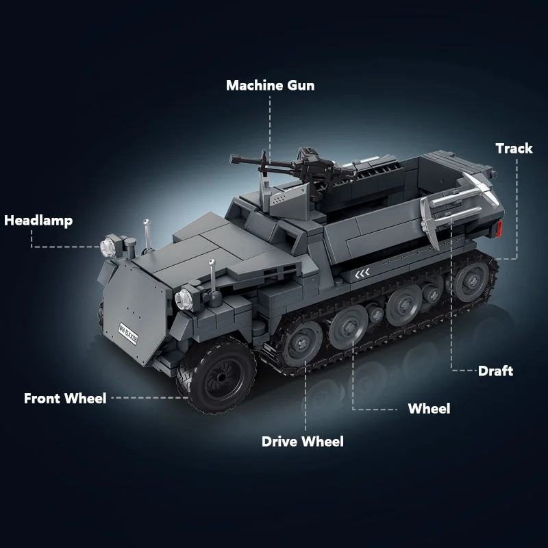 Land Stuka World War Army Military Soldiers Zu Fuss Rocket Launcher Building Blocks Bricks Model DIY Assembly Toys view 4