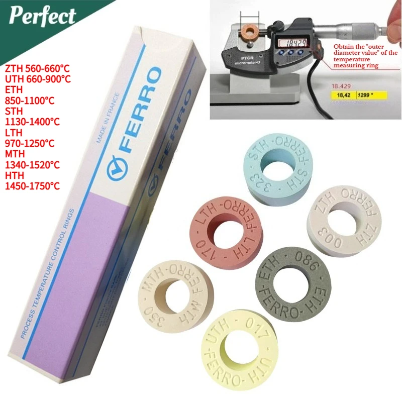 

Dental Lab Temperature Calibration Ring 15pcs for Use in Furnace Ceramic Firing Furnace Temperature Measuring Tool