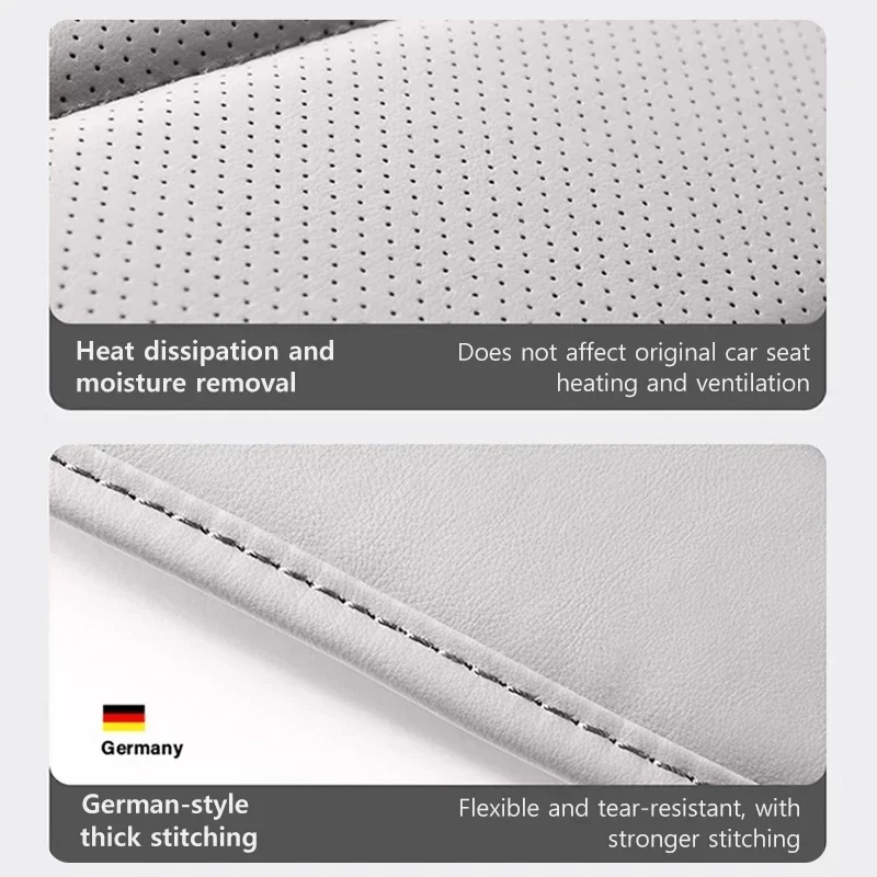 Nappa Leather Car Seat Covers for Tesla Model Y Model 3 Highland Customized Car Seat Cover White Black Breathable and Waterproof