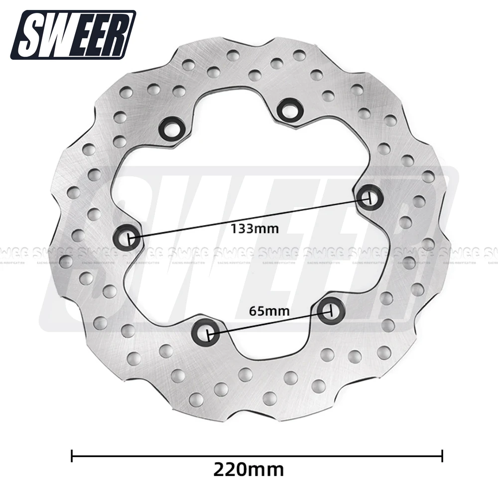 Modified motorcycle rear brake disc, suitable For Yamaha WR155 Adventure 220MM modified floating disc brake
