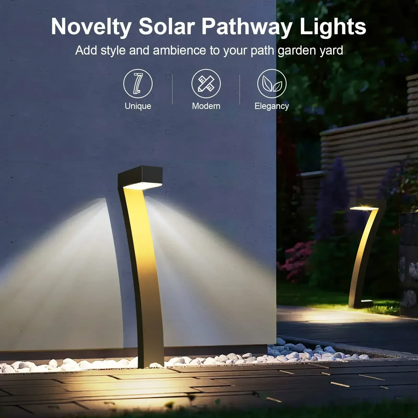 Solar Flame LED Pathway Lights Outdoor Solar Path Lights Garden Stake Lights for Landscape, Garden, Patio, Lawn and Walkway