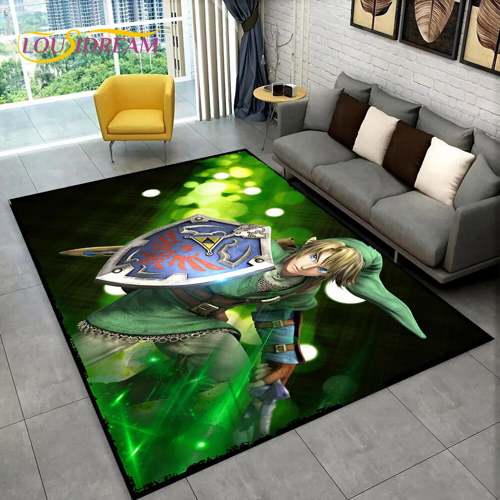 3D Z-Zelda 2 Link Game Gamer Rug Carpet for Living Room Bedroom Home Decor,Floor Mat Non-slip Decoration for Sofa Doormat Gift