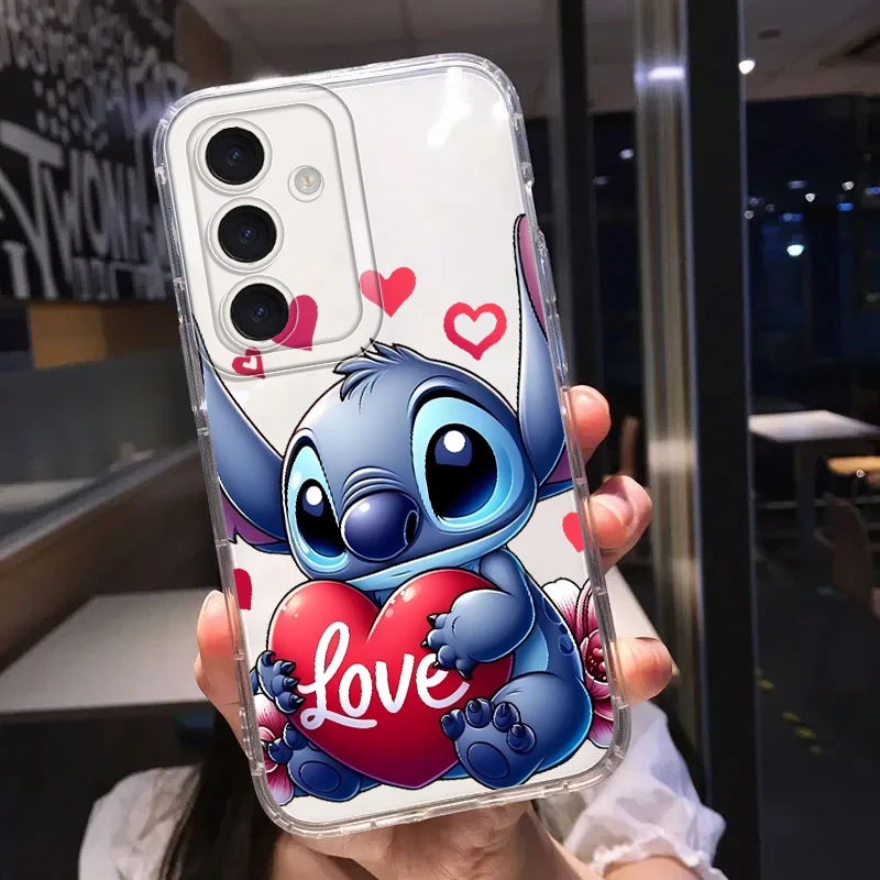 Disney Cute Stitch Phone Case for Samsung Galaxy A26 A71 A04 A73 A06 A56 A31 A02 A20s A16 A72 A05 A36 A50 A03 Clear Soft