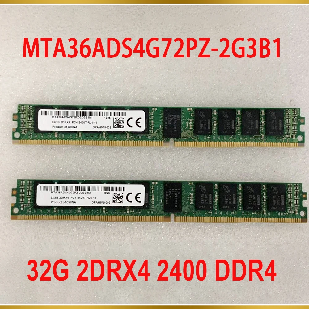 1Pcs Server Memory For MT RAM 32GB 32G 2DRX4 2400 DDR4 REG Half U Narrow Strip VLP MTA36ADS4G72PZ-2G3B1