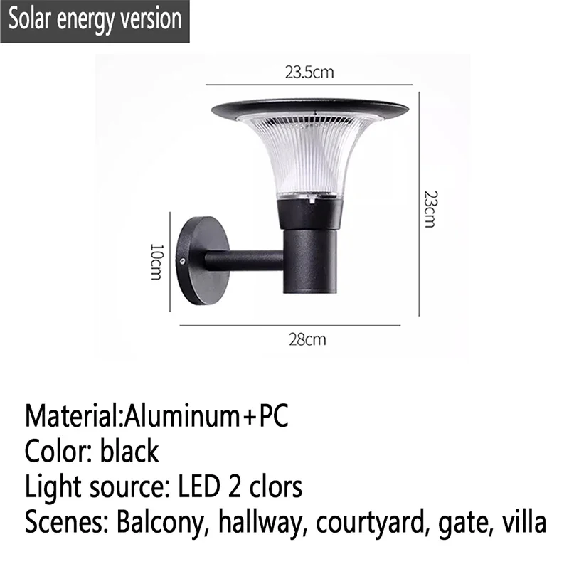 AFRA Contemporary Solar Outdoor Wall Lamps Simplicity Waterproof Creative Balcony Hallway Courtyard Villa Gate Hotel