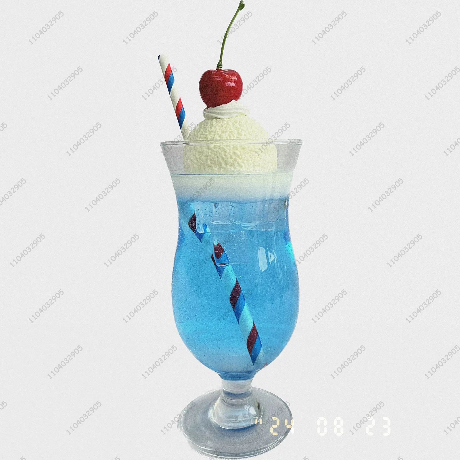 블루 소다 음료 컵 공예 소다 아이스크림 토핑 유리 컵 크리 에이 티브 선물 수공예품 책상 장식품 소녀 방 장식 선물