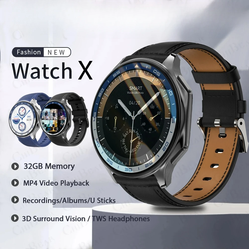 

2025 New Smartwatch Men's HD Waterproof Bluetooth Call 32GB Large Memory MP4 Video Playback Smart Watch