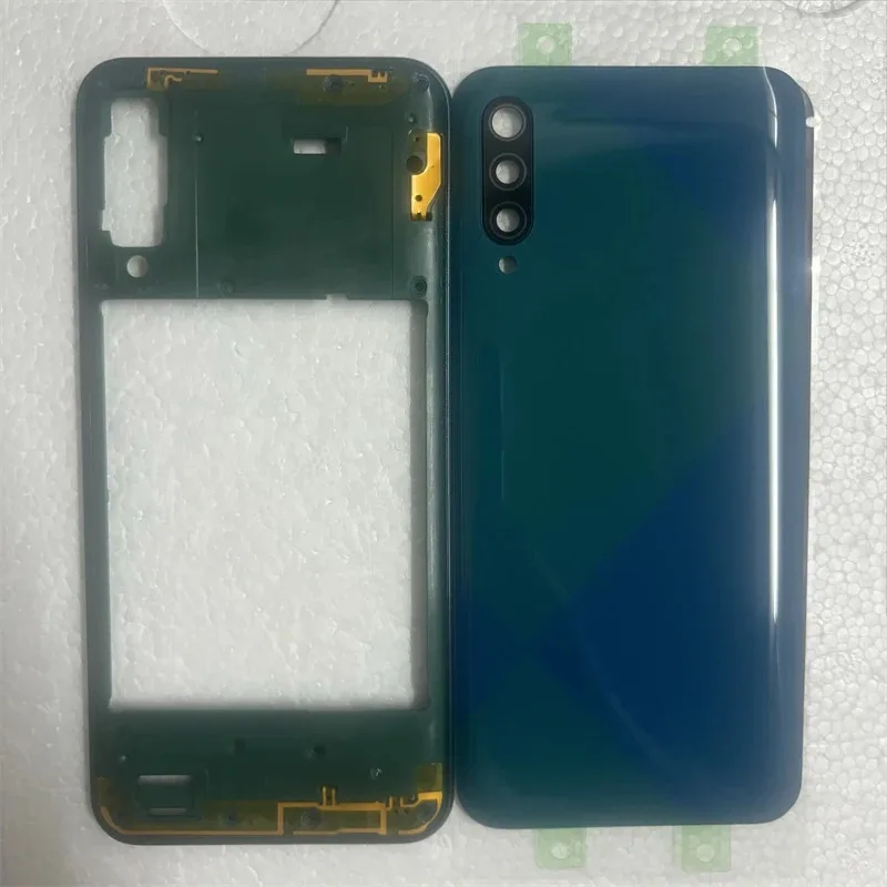 

For Samsung Galaxy A50s A507 Full Housing Case Middle Frame+backshell Back Cover Rear Door With Camera Lens +Sim Tray Replace