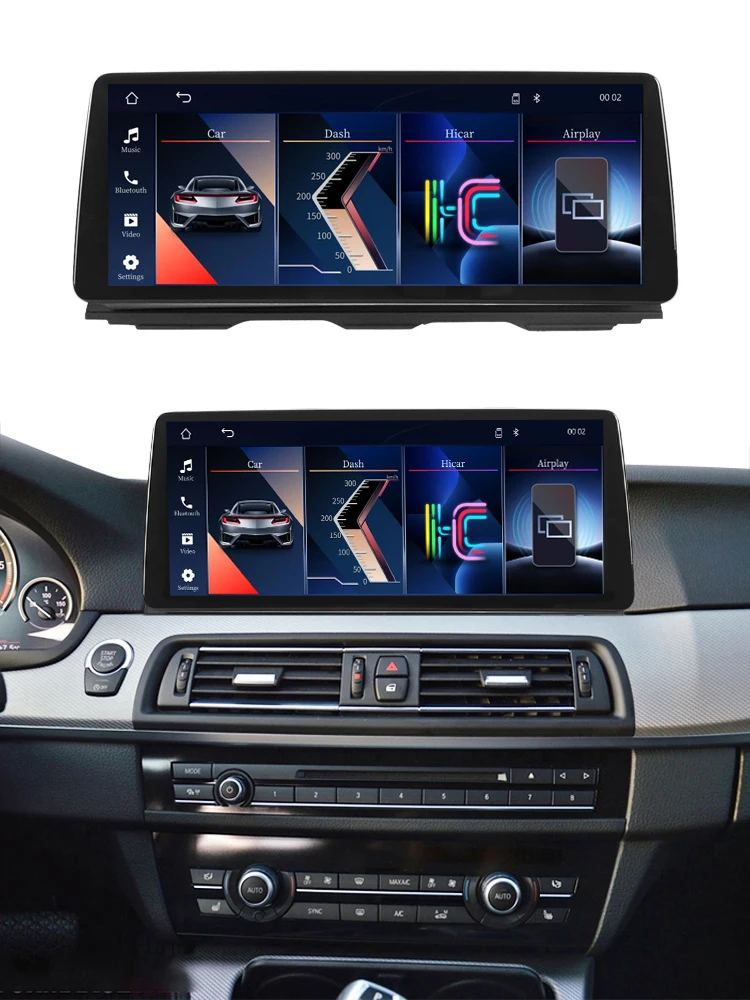 MEKEDE Linux-System 12,3' 2400*900 Multimedia-Display-Bildschirm Kabelloses CarPlay Android Auto Autoradio für BMW 5er Serie F10 CIC NBT System All-in-One Autoradio-Navigations-Headunit unterstützt