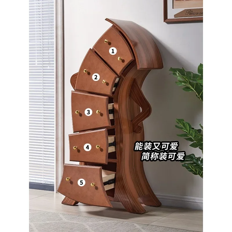 Creative waist chest Nordic bedroom storage robot tilted head decorative cabinet American special-shaped cabinet