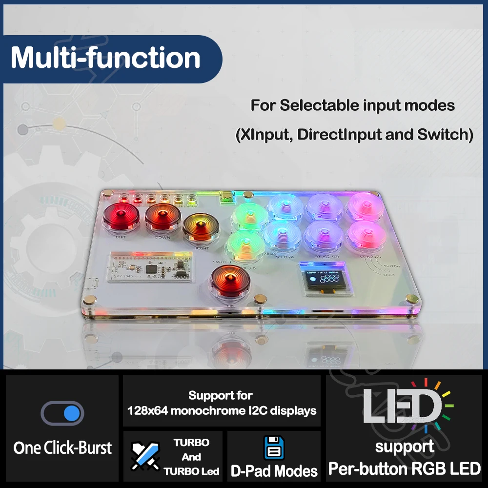 Hitbox Controller Fight Stick Game Mechanical Button Arcade Joystick Built-in LED For PC/PS4/PS3/PC/ Switch